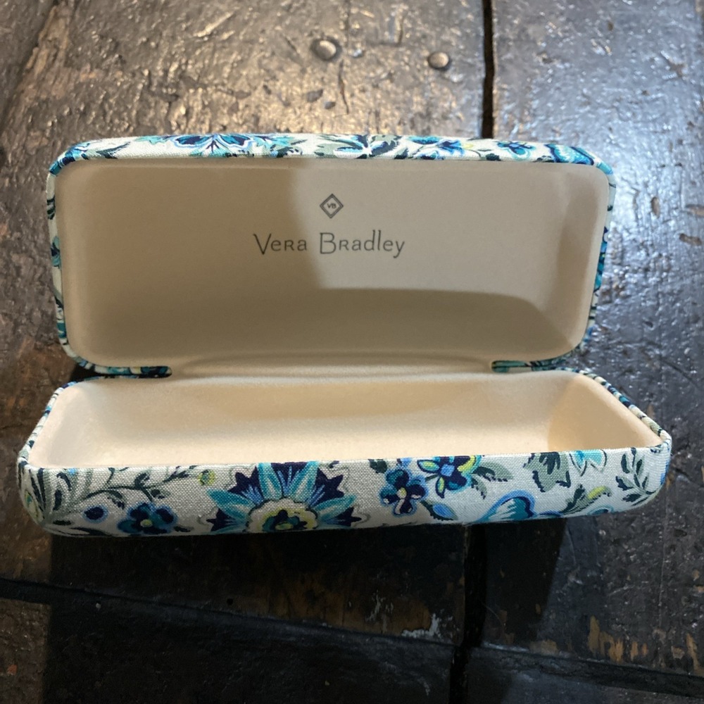 Vera Bradley Floral Hard Frame Teal Cloth Eyeglass Case - Picture 7 of 7